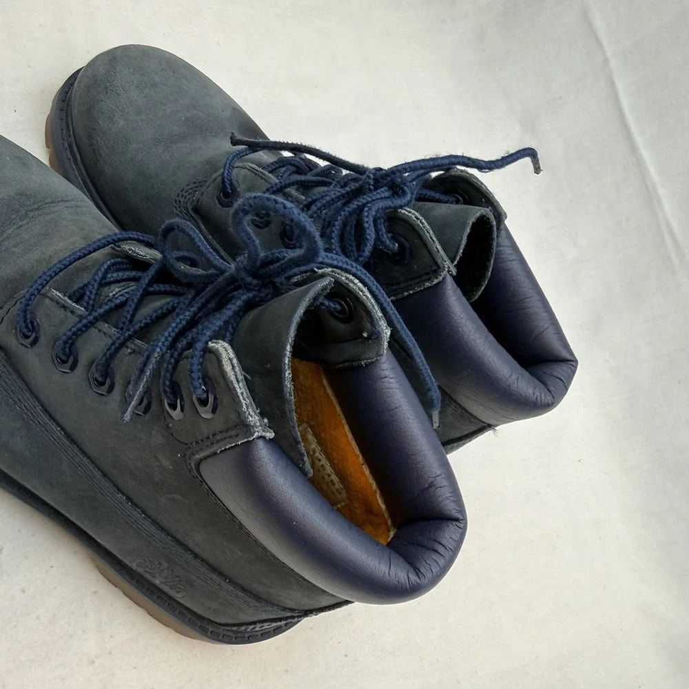Boy Girl Timberland 6 In Premium Dark Blue Waterproof Boot TB0A171S Size 13.5